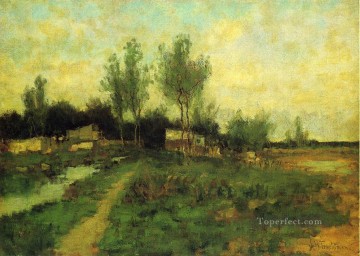  rural - Camino rural Paisaje impresionista John Henry Twachtman